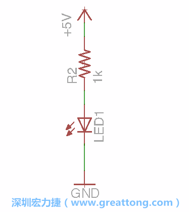 如圖所示放置一個開關(guān)（switch）、10K電阻器（10k resistor）和0.1μF的電容（0.1μF capacitor），并把開關(guān)的一端連到接地端上。